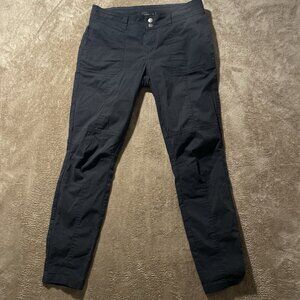 Prana Pants Womens 6 Cargo Organic Cotton Black Skinny Mid Rise Hiking Outdoor